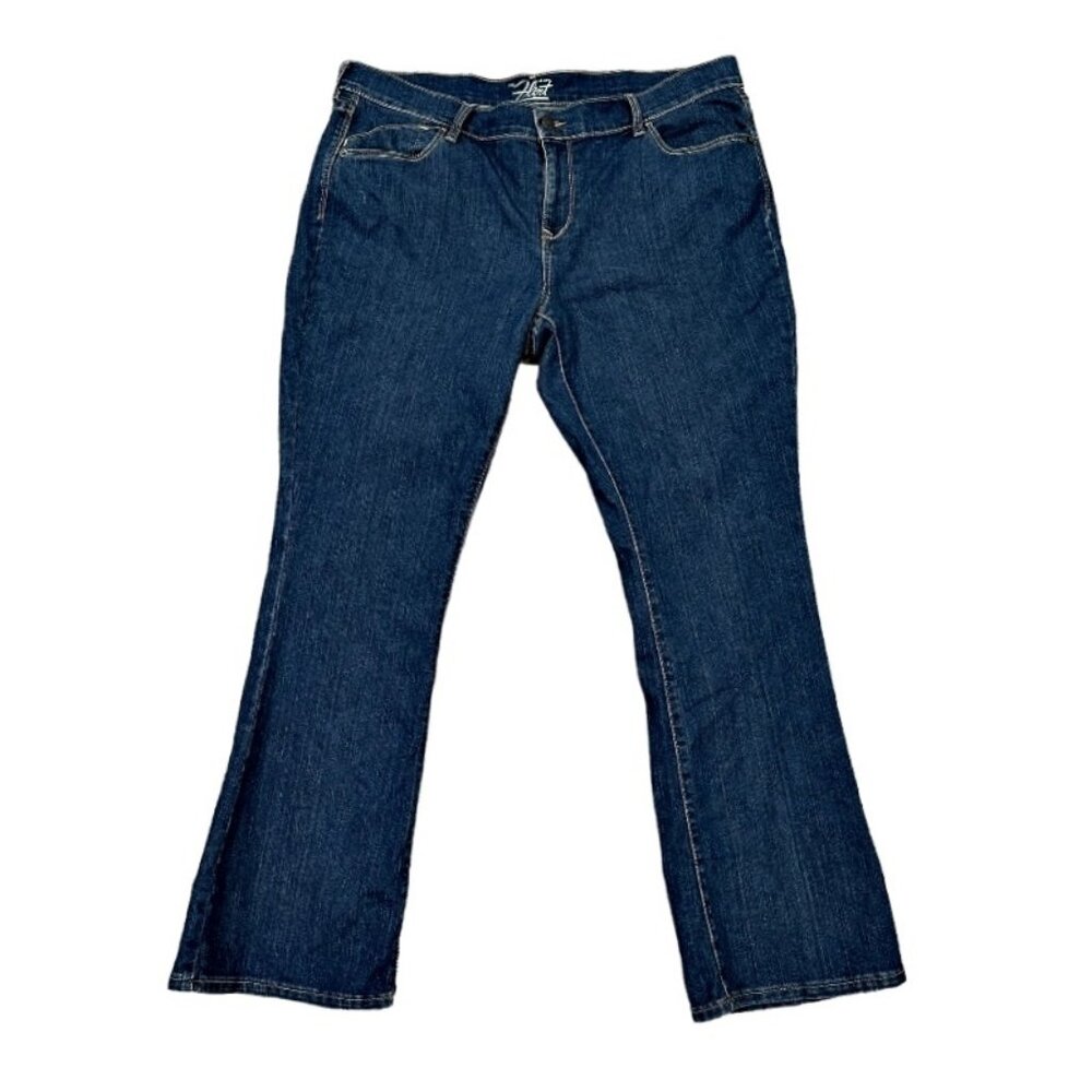 Old Navy Womens Jeans The Flirt Size 14P Mid Rise Boot Cut Stretch Blue Denim